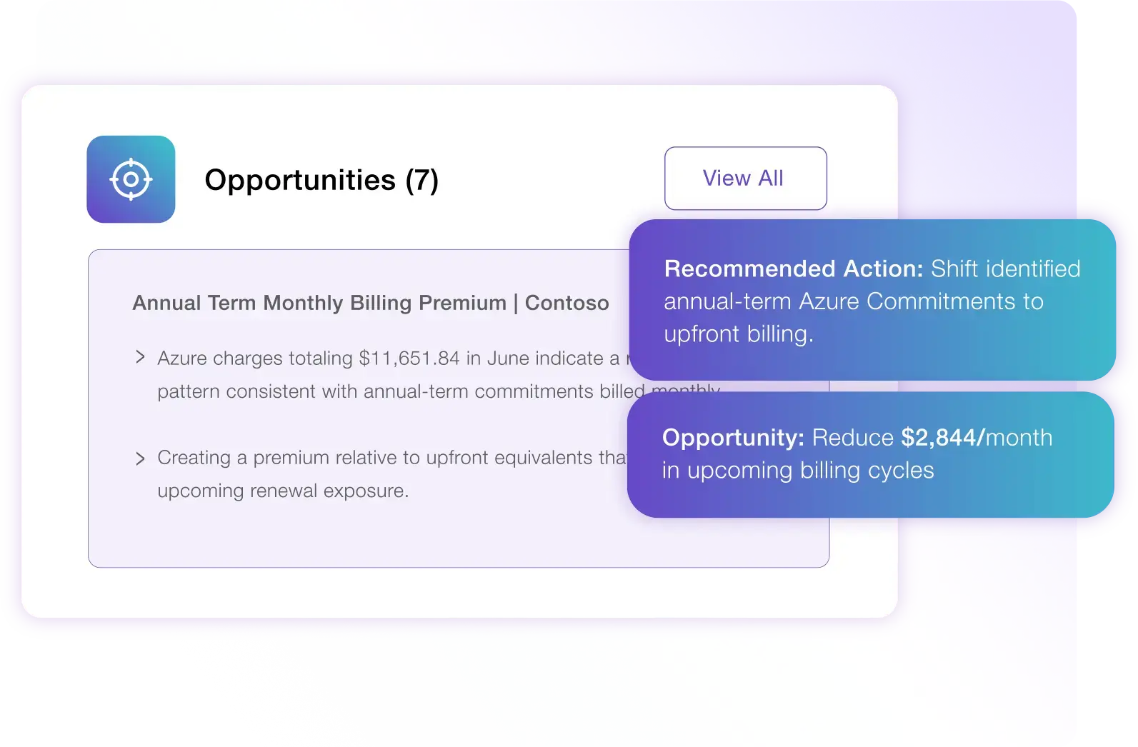 AI assistant showing CSP renewal insights and tenant analysis
