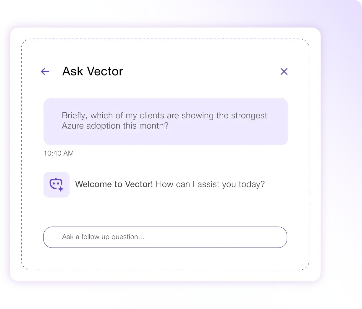 AI assistant showing CSP renewal insights and tenant analysis