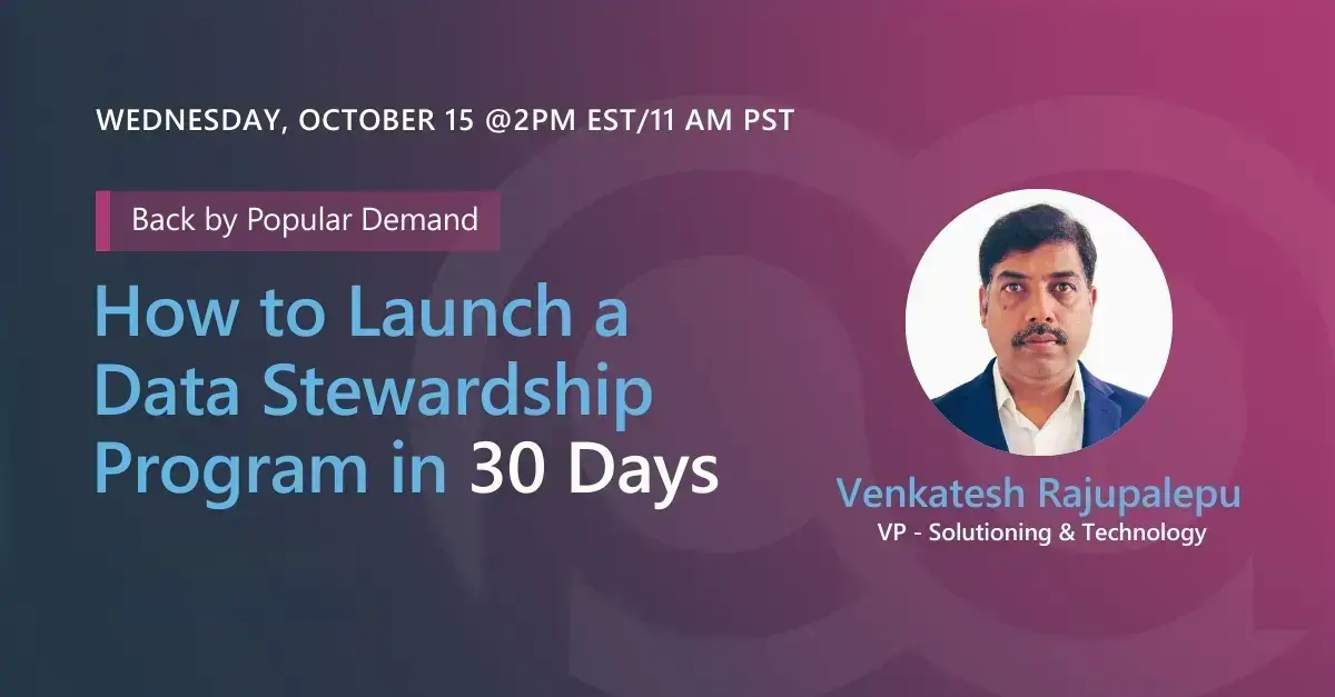 Webinar - How to Launch a Data Stewardship Program in 30 Days