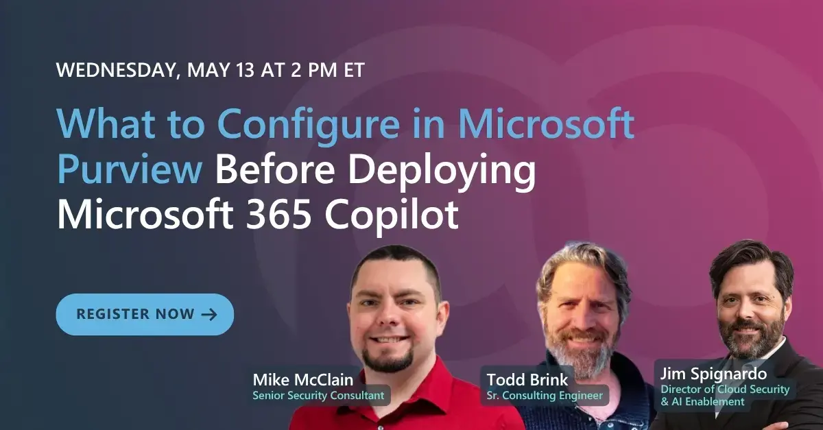Webinar on securing Microsoft 365 Copilot using Microsoft Purview to prevent data oversharing and improve compliance