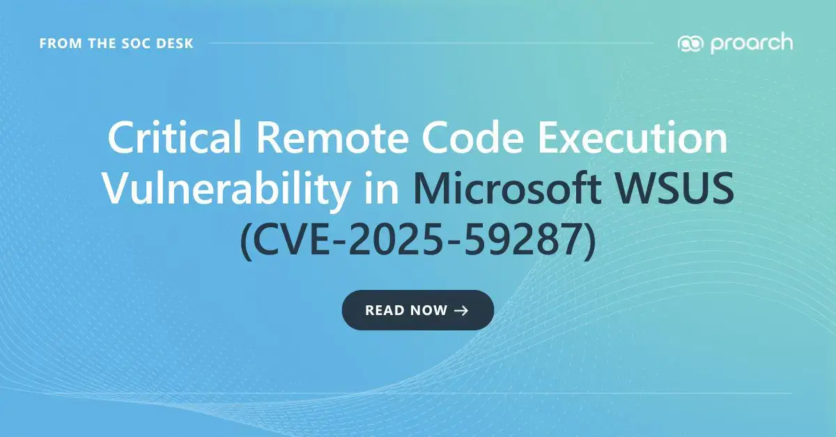 Critical WSUS remote code execution vulnerability CVE-2025-59287 security alert